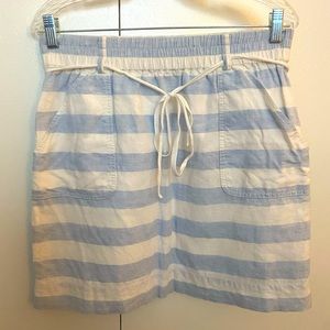 Ann Taylor LOFT Striped Linen Skirt Size M
